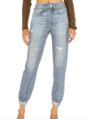 Rag & Bone Miramar Relaxed Jogger Pants Trompe L'Oeil Printed Jean Sweatpants S
